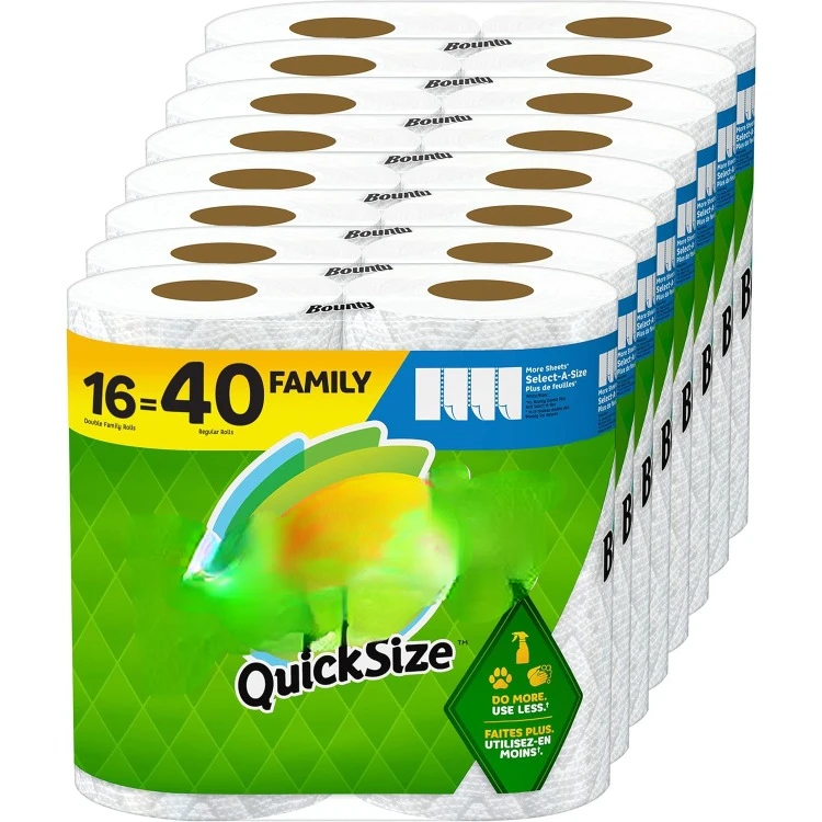 

Quick-Size Paper Towels, White, 16 Family Rolls = 40 Regular Rolls