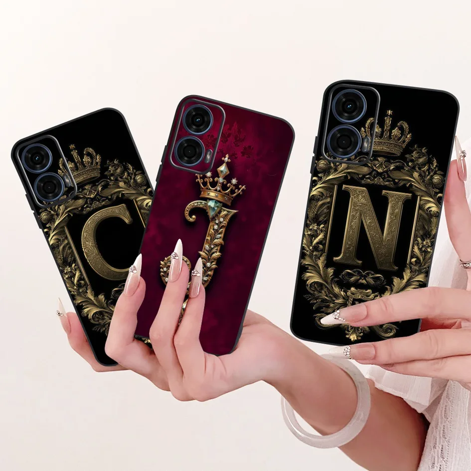 Funda de silicona suave con letras iniciales de la A a la Z para Motorola Moto G24 Power, funda para Motorola Moto G24 XT2423-1 G 24 Power