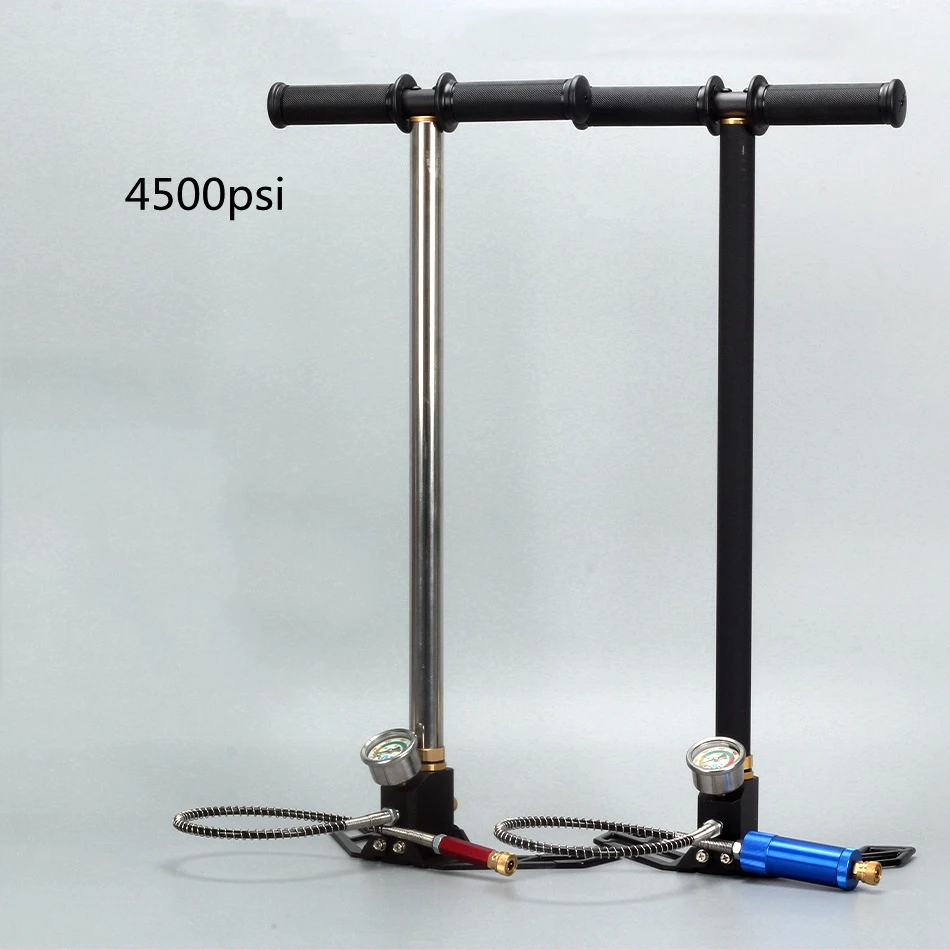 Foldable High-Pressure Pump 30mpa Stainless Steel Manual Air Pump Three-Stage Compression High Pressure 4500psi