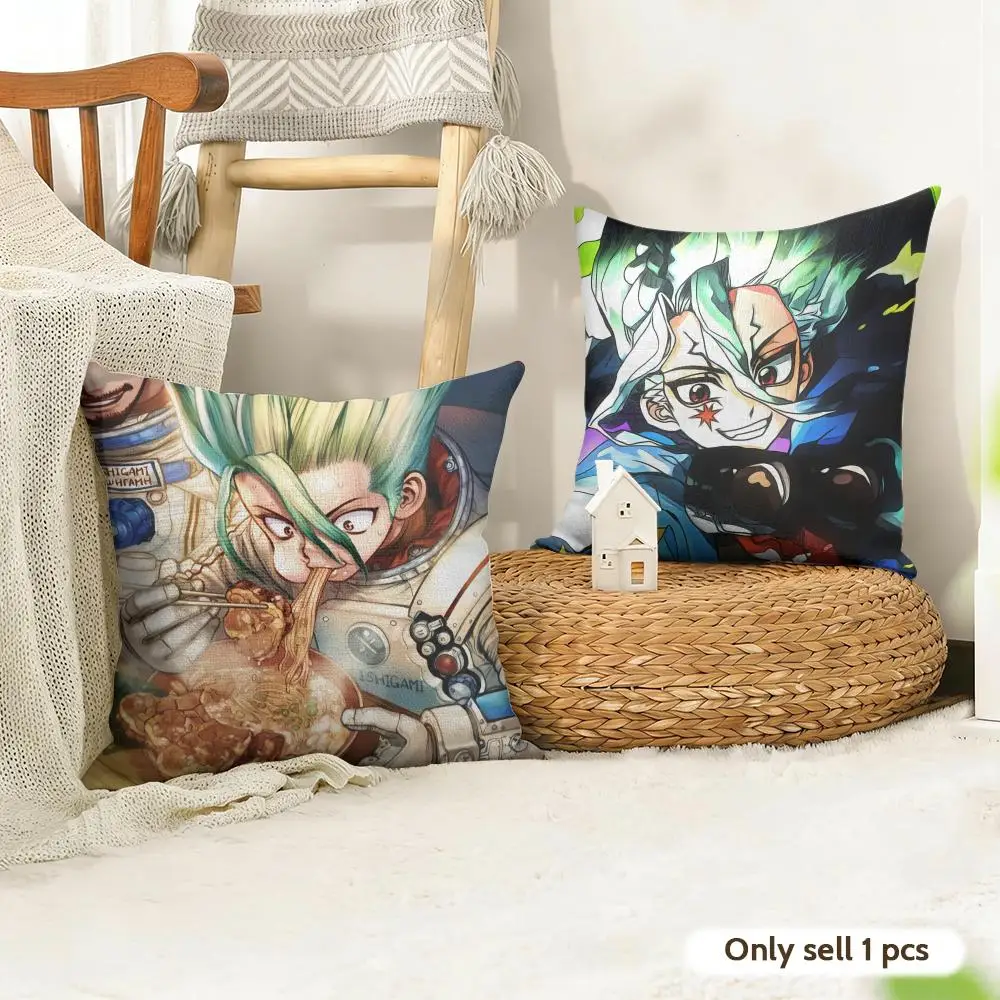 Dr. S-stone Science Future Cushion Cover Natural Linen Pillow Cover Double-Sided Print Cushion Cover for Sofa Home Decor