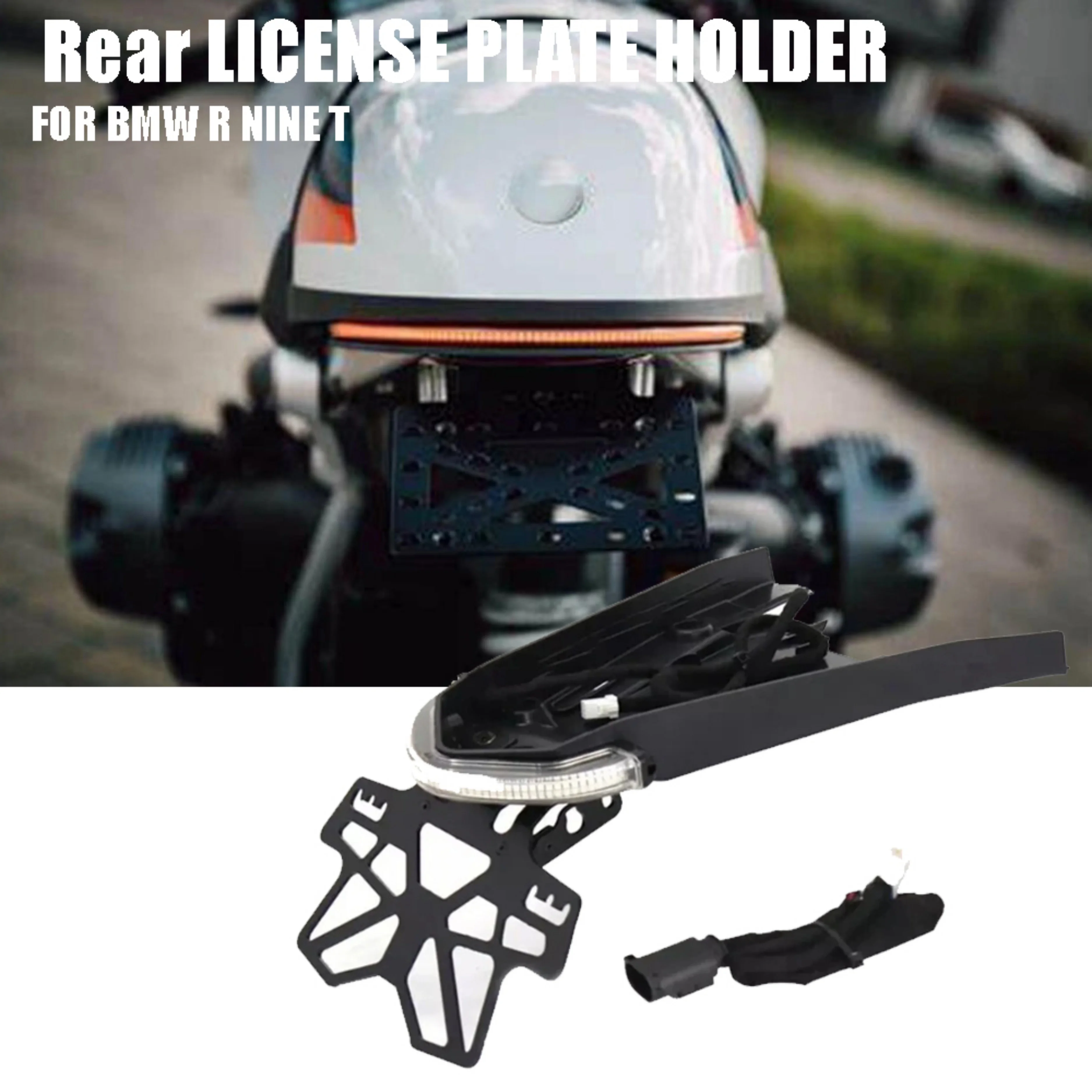 Rear LED Turn Signal Stop Brake Tail Light Bracket For BMW RNINET RNINE T R nineT R NINE T Scrambler License Plate Holder