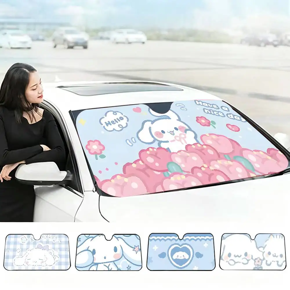 C-Cinnamorolls Car Sunshade Window Sunshade Sunblock Front Windshield Hood Interior Front Baffle Double Sunshade