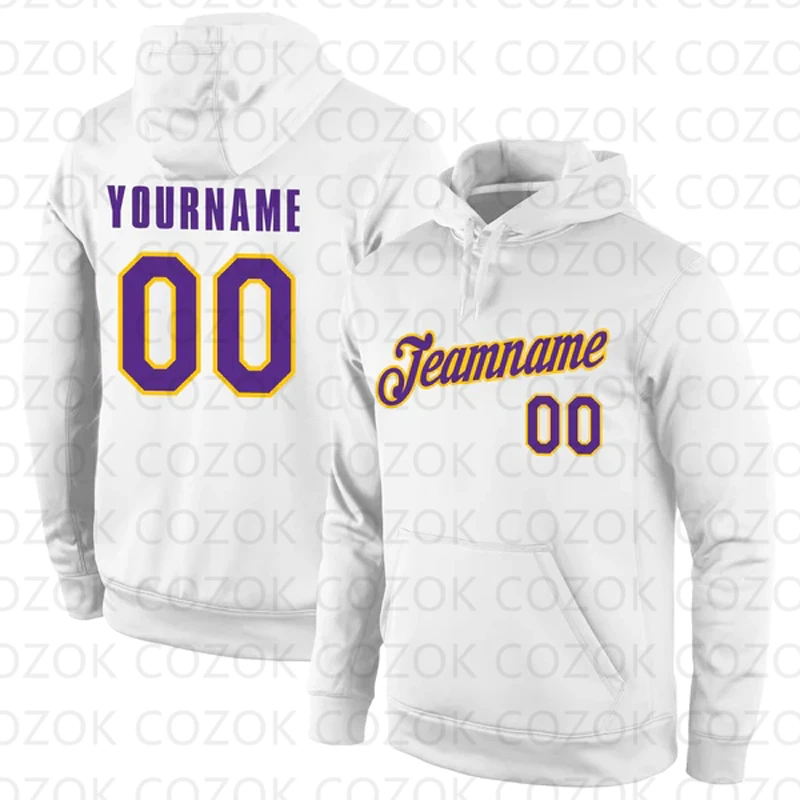 Customized Hoodies White Blue Color Jersey 3D Printed  Unisex Pullovers Hoodie Casual Sweatshirts