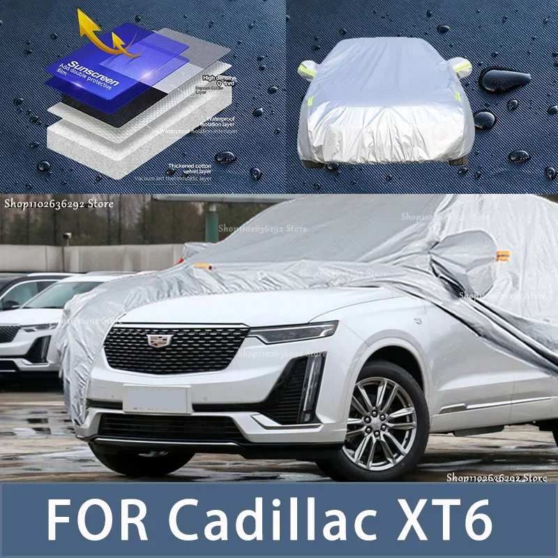 

For Cadillac XT6 Outdoor Protection Full Car Covers Snow Cover Sunshade Waterproof Dustproof Exterior Car accessories