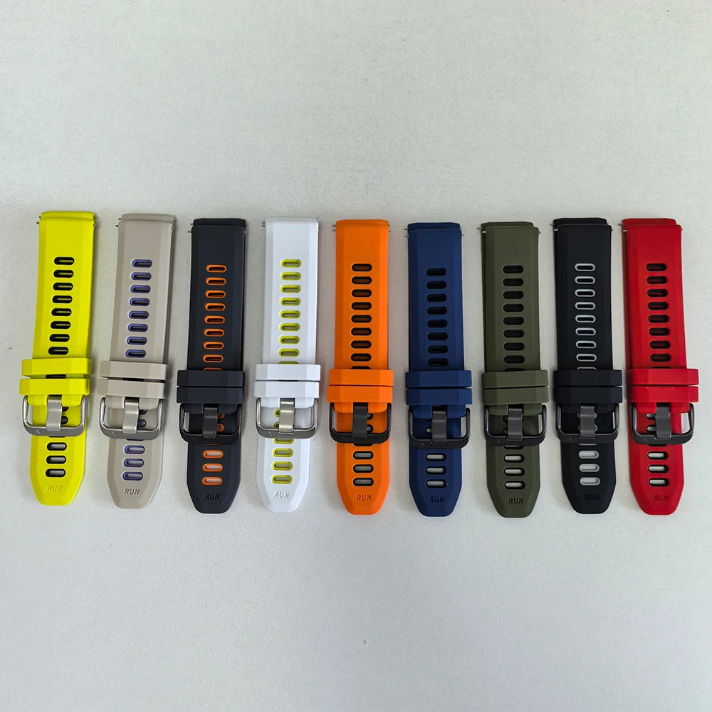 22mm Quick Release Two-Tone Silicone Smart Watch Band For Huawei GT/Amazfit/Xiaomi S4/Honor/Suunto Sport Strap Bracelet image 6