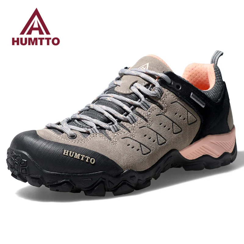 HUMTTO Climbing Trekking Shoes for Women Waterproof Luxury Designer Hiking Women's Sports Shoes Leather Casual Woman Sneakers