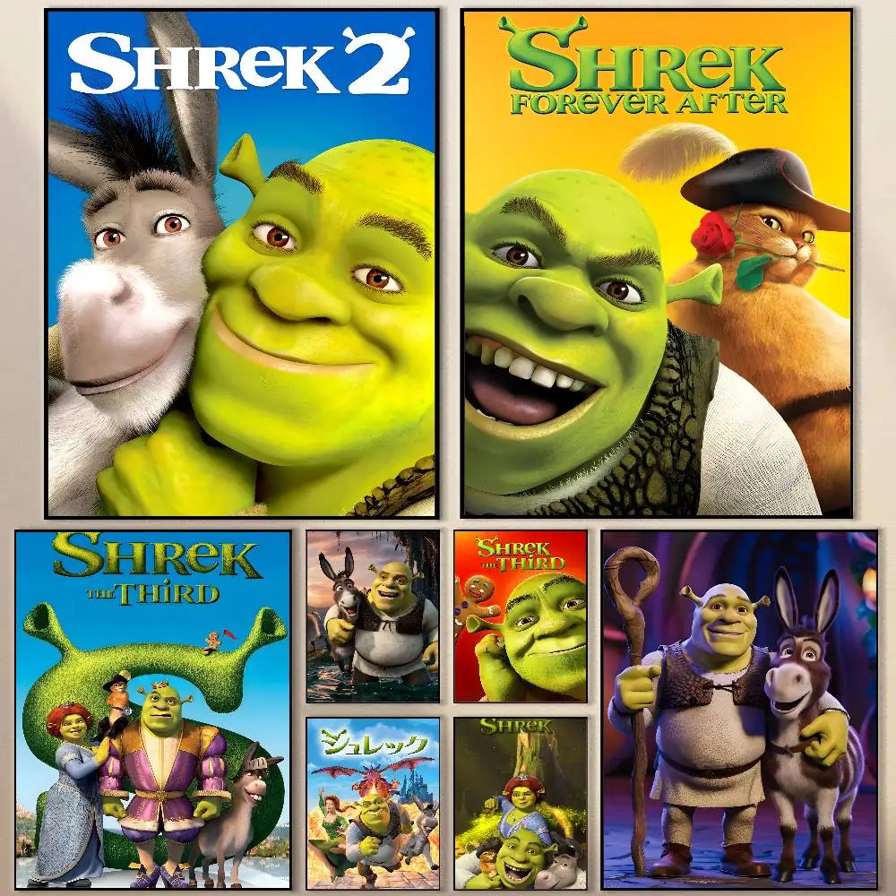 

Hot Anime S-Shrek Poster Modern Waterproof HD Wall Art Decal Self-Adhesive Aesthetic Decor for Home Living Room Bedroom Bar