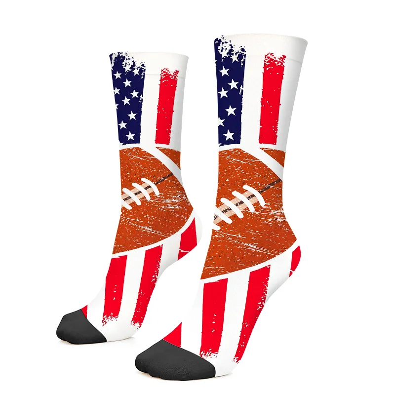 

A Pair of 3Dprinted SocksPatriotic American Football Socks - Show Your Love for The USA with These Red and White Starsar