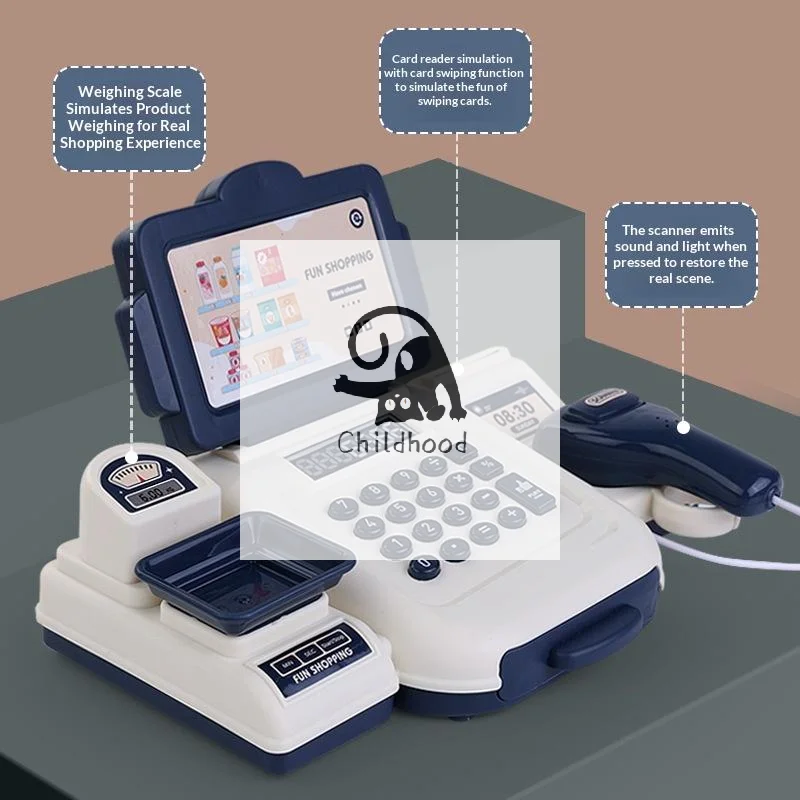 

1 комплект, детские игрушки, детская головоломка, имитация кассира, модель кассира для мальчиков и девочек, подарок на каждый день рождения, кассовый аппарат супермаркета