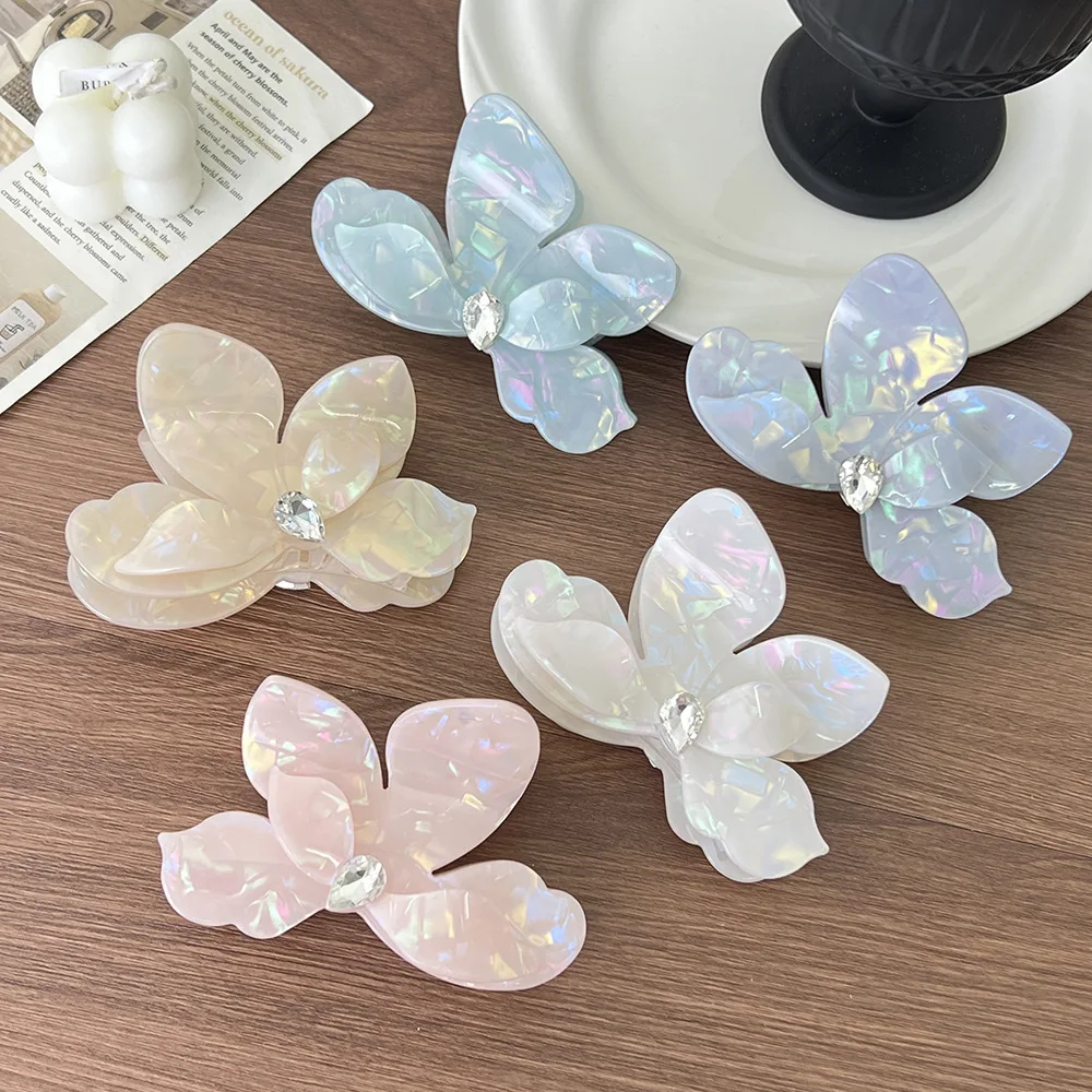 

NEW 9.5CM Rhinestone Bougainvillea Hair Claw Flower Series Acrylic Claw Clips Trendy Hair Clips for Women Girls Hair Accessories