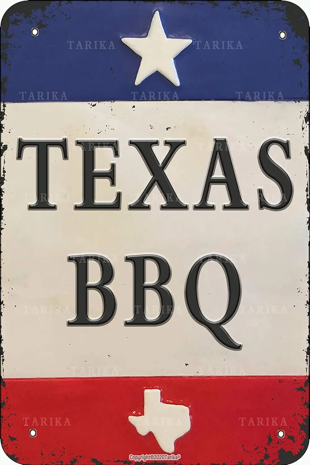 1w,BIGYAK Texas BBQ  Inch Retro Look Metal Decoration Painting Sign for Home Kitchen Bathroom Farm Garden Funny Wall Decor-tin s