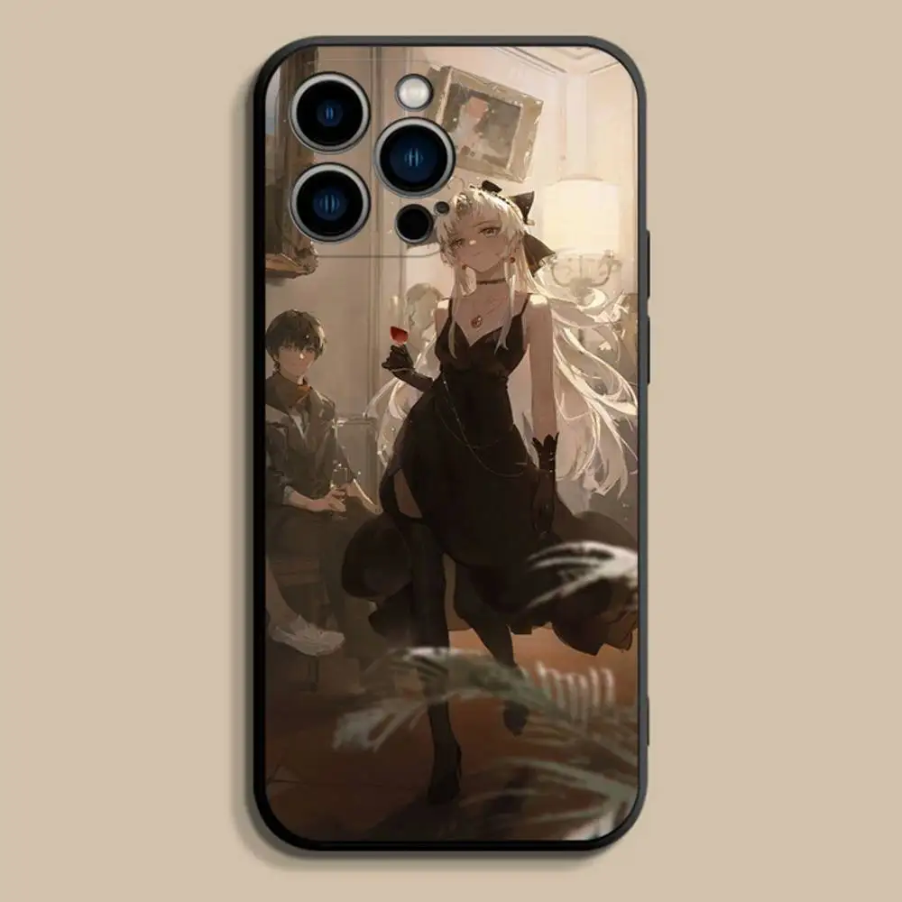 Casing HP Lucu C-Carlotta Wuthering Waves Untuk iPhone 17,16,15,14,13,12,Pro,Max,Plus,E,SE4,Air,Mini Hitam Bahan Lembut