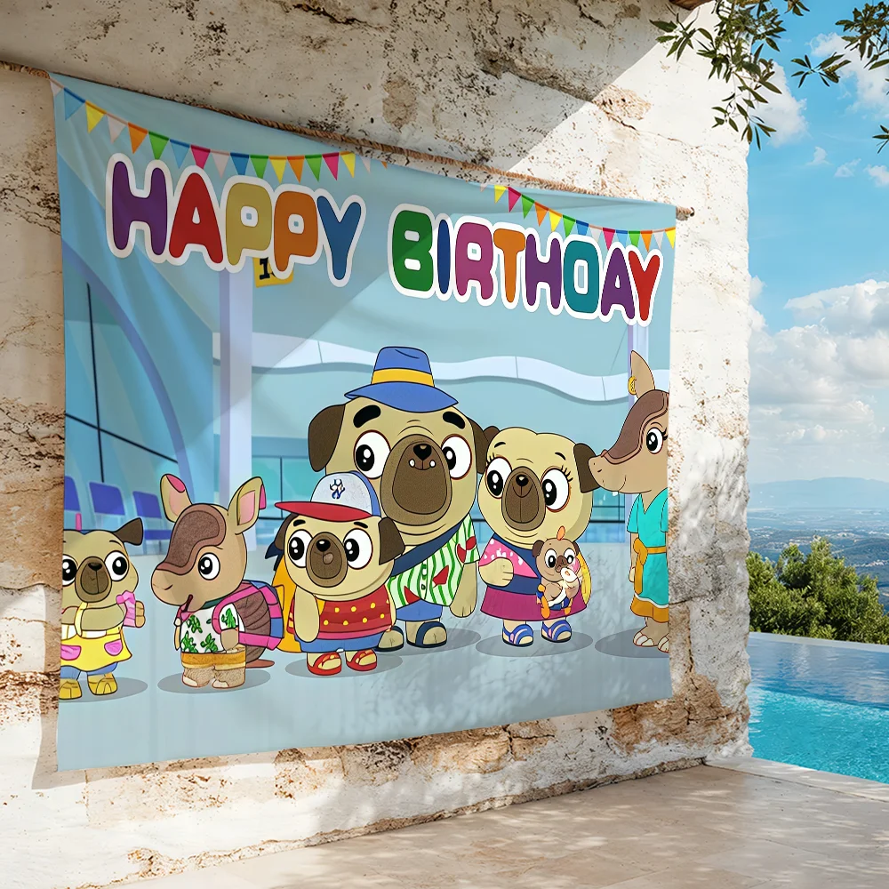 Cartoon C-Chip and Potato  flag For Decoration Outdoor Picnic  Hanging Home Camping Party Banner