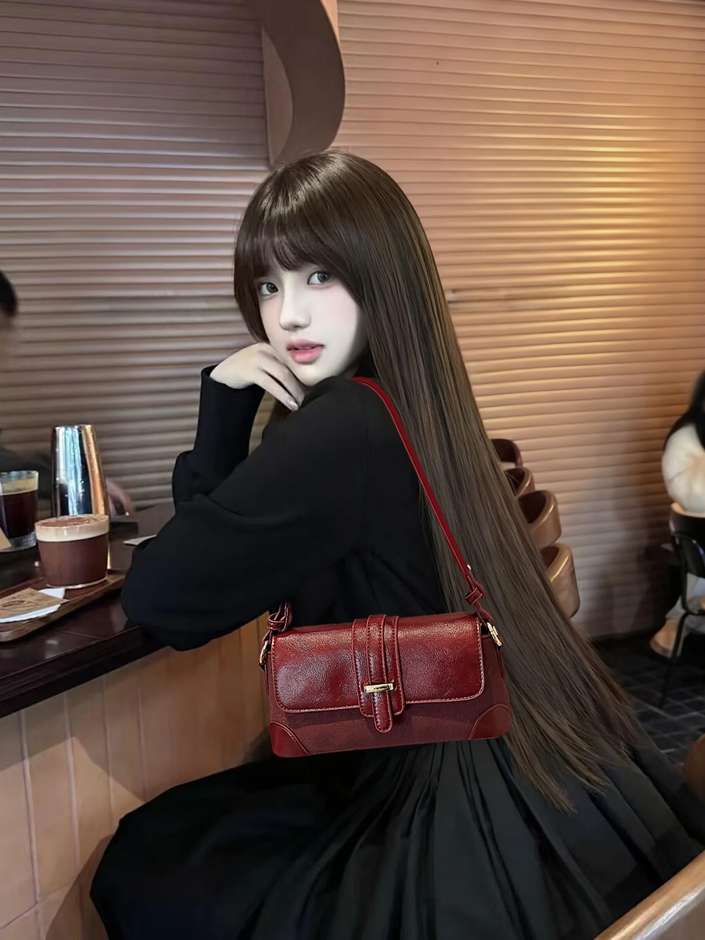 

Красная женская сумка-кроссбоди в стиле французского багета, новинка 2026 года, роскошная маленькая свадебная сумка, мягкая корейская сумка на одно плечо с ручкой