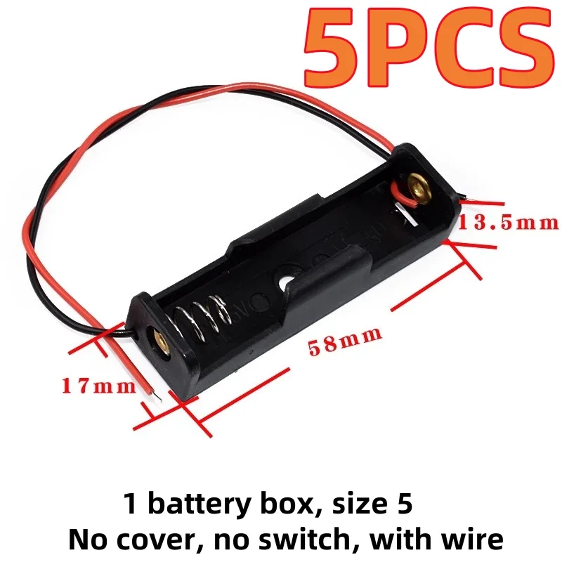 5PCS 1 No. 5 battery cartridge with cable 1 No. 7 battery compartment without cover or switch with cable