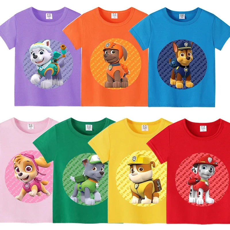 

PAW Patrol T-shirt T-shirt Summer Clothes Disney Cartoon Anime Figures Short Sleeve Kawaii Fashion Loose Tee Top Clothing Gifts