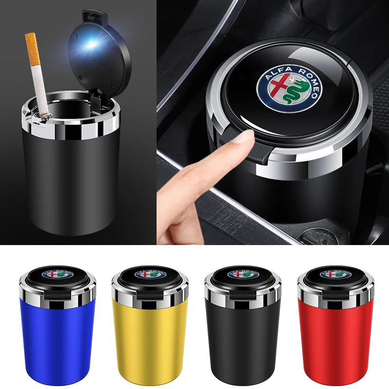 Portable Detachable Vehicle Ashtray For Alfa Romeo Giulietta 159 147 156 166 Mito Giulia GT Stelvio Tonale Auto Accessories