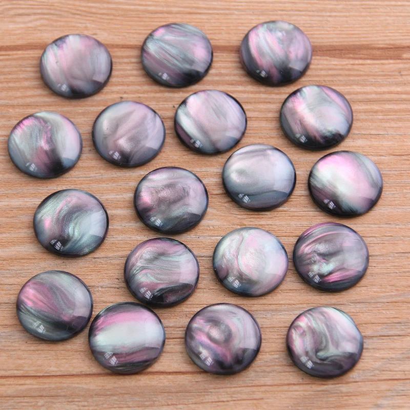 40pcs 8-20mm 2020 New Product Double Color Natural Ore Style Flat Back Resin Cabochons For Bracelet Earrings Accessories