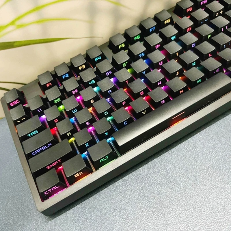 

131 клавиша Двойная боковая печать PBT Keycap Support Shine Through LED Blacklit Key Caps для 60% 75% TKL 104 108