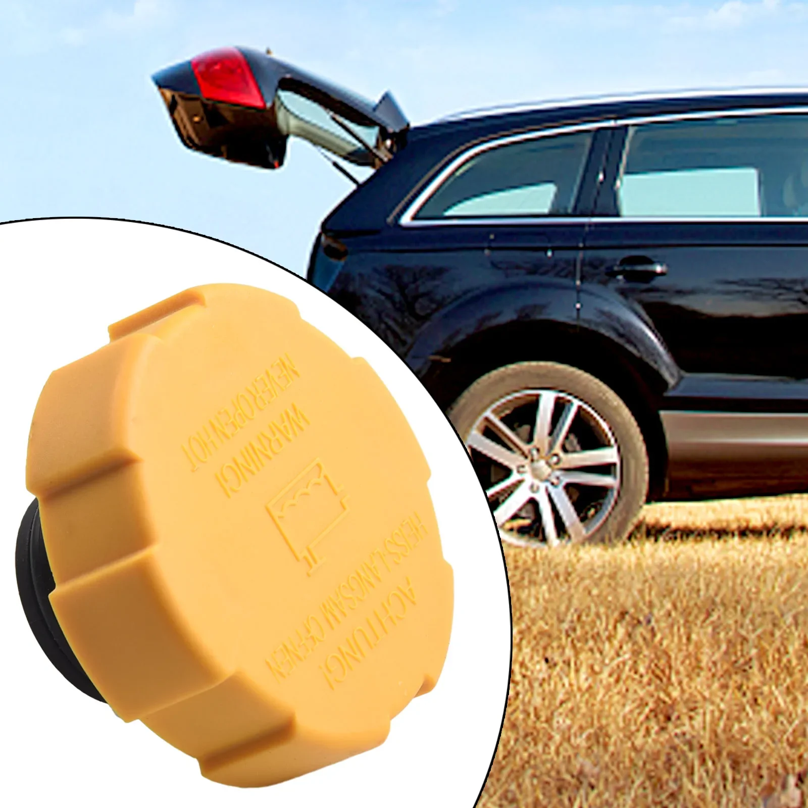 Tapa del tanque de expansión del refrigerante del radiador, 1 unidad, para Opel, SAAB 9-3 9202799 1304677   Accesorios de coche de alta calidad de plástico amarillo