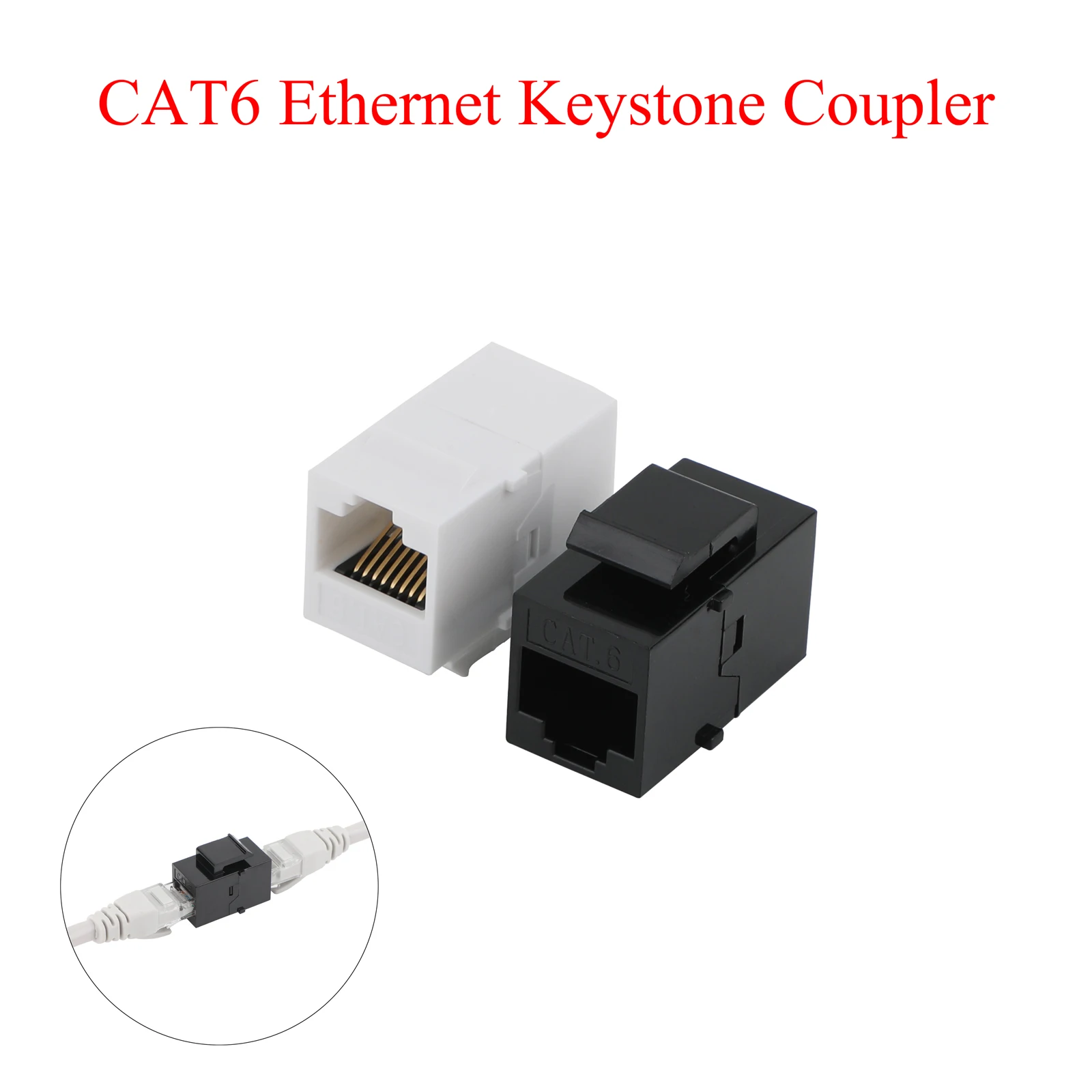 10 uds/25 uds RJ45 CAT6 acoplador Keystone hembra a hembra UTP acoplador de inserción Keystone para Cable de red Cat6/Cat5e/Cat5