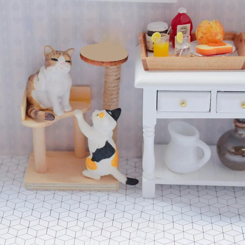 

1:12 Кукольный домик мини-котенок Альпинизм кукольный домик мебель