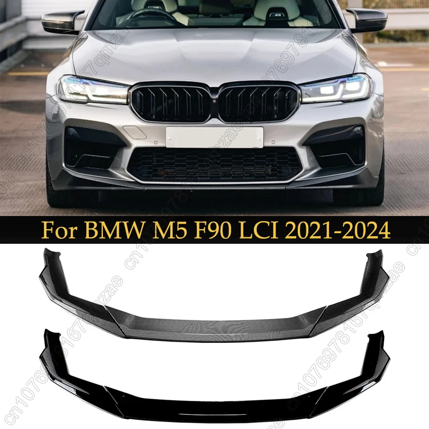 

Gloss Black Car Front Bumper Lower Lip Spoiler For BMW 5 Series M5 F90 LCI 2021-2024 Guard Cover Decoration Body Kits