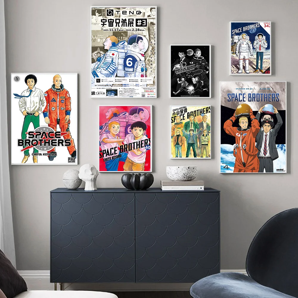 الفضاء براذرز اليابانية الكتاب الهزلي أنيمي جدار الفن يطبع المشارك الكرتون مانغا حائط لوح رسم صورة ديكور المنزل Otaku هدية #1