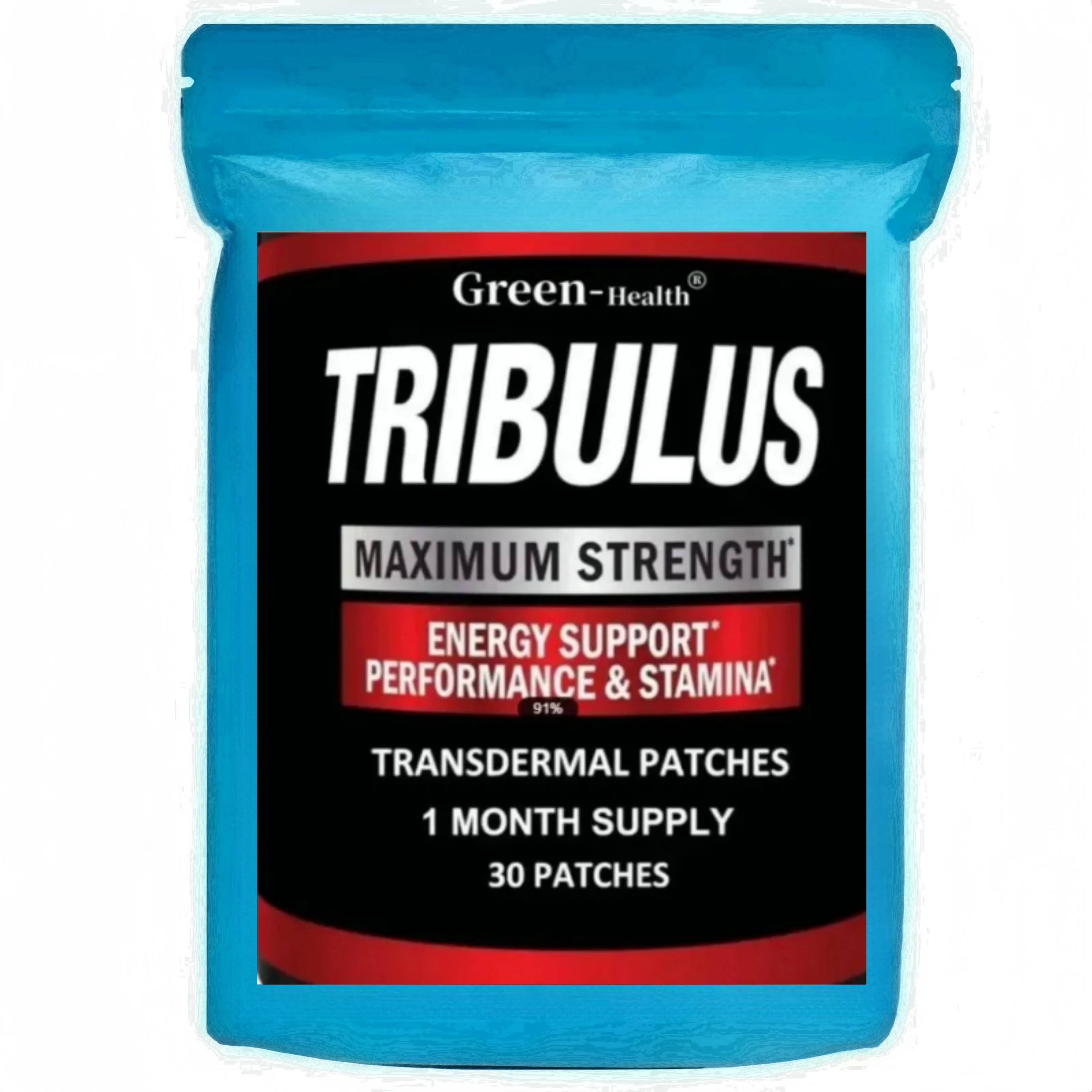 Tribulus Terrestris Extract Transdermal Patches Energy Booster With Estrogen Blocker 30 Patches One Month Supply