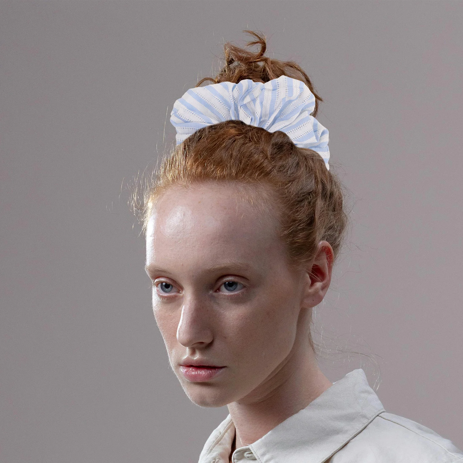 

Soft Hair Band Striped Design Elastic Stretchy Korean Style Scrunchie Ponytail Holder No Damage Girls Accessory