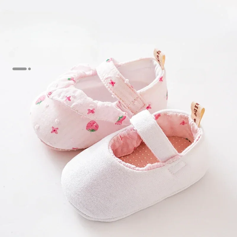 Baby Strawberry Pre-Walker Shoes Newborn Baby Girl Shoes Princess Party Embroidered Anti Slip Sole Toddler Girls Shoes