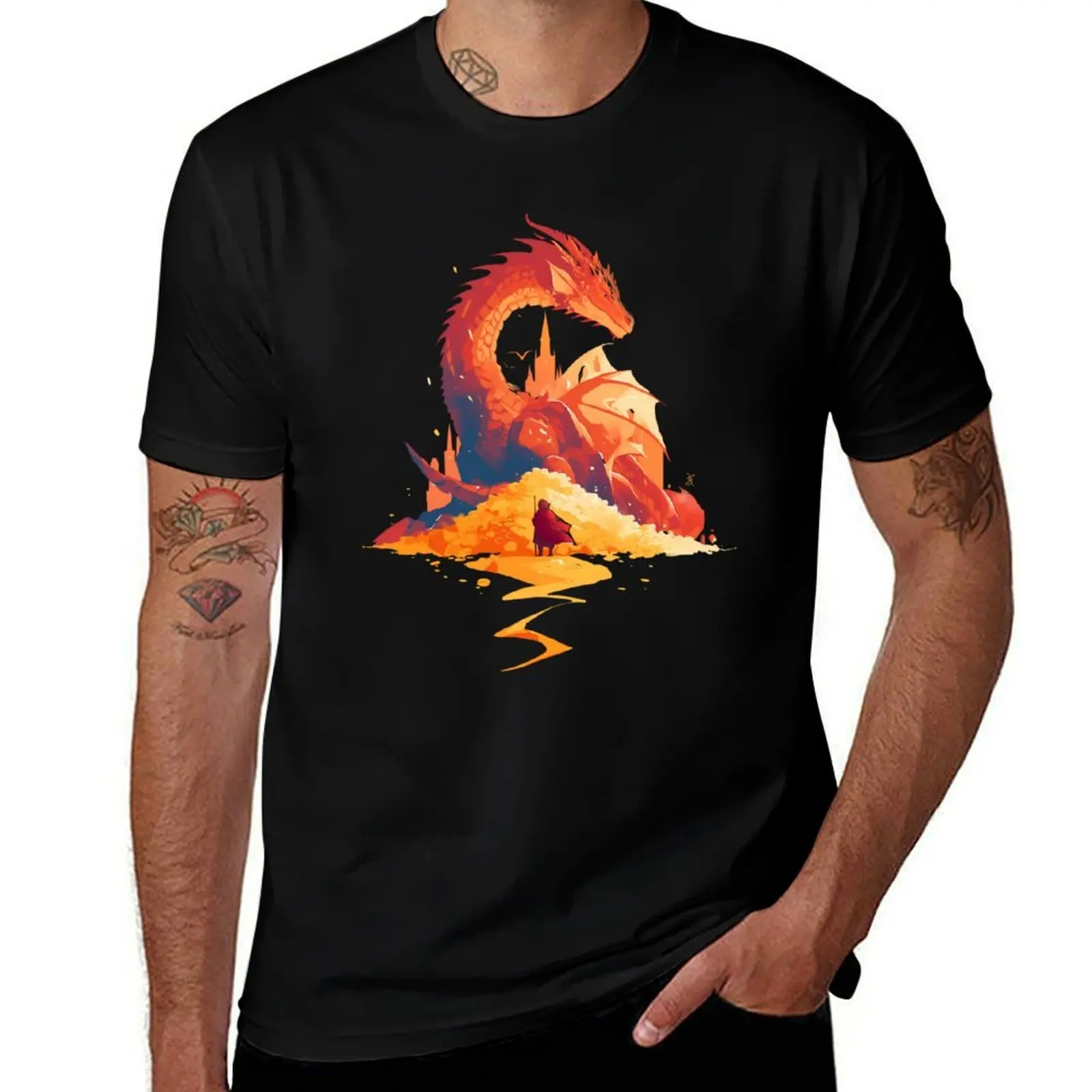 

Meeting the Majestic Dragon - Fantasy T-Shirt sublime boys whites blue lock plain t shirts men