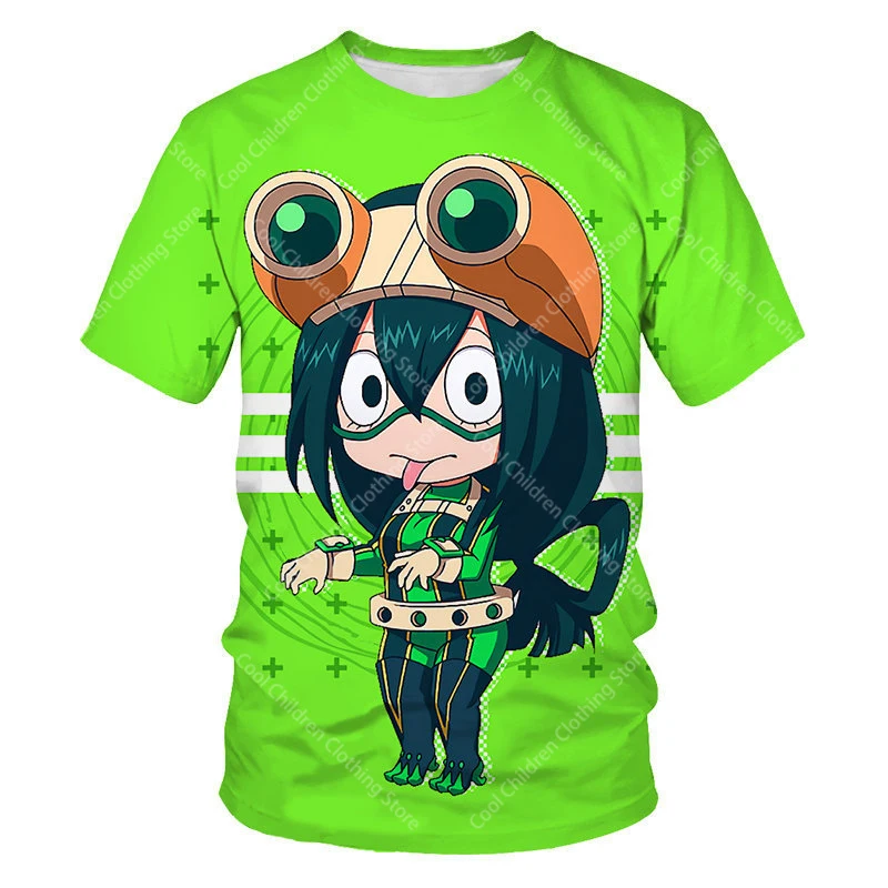 My Hero Academia Summer Boys Girls  Short Sleeve Clothing for Tee Cute casual fashion Parent Child Clothing Short Sleeve T-shirt