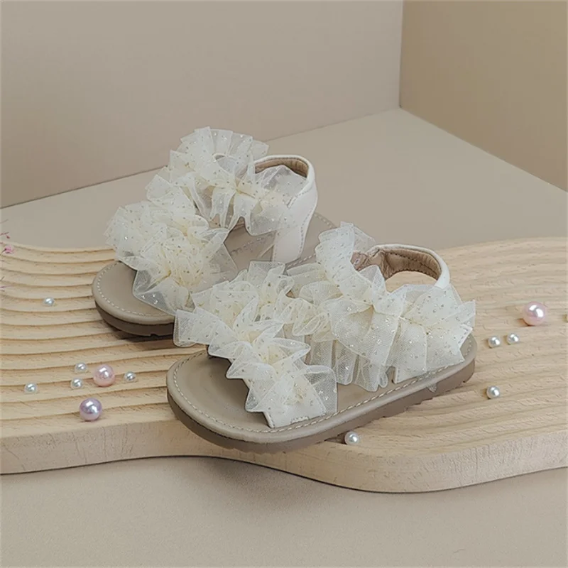 2025 New Summer Baby Shoes For Girls Lace Princess Shoes Soft Sole Non-slip Fashion Toddler Children Sandals