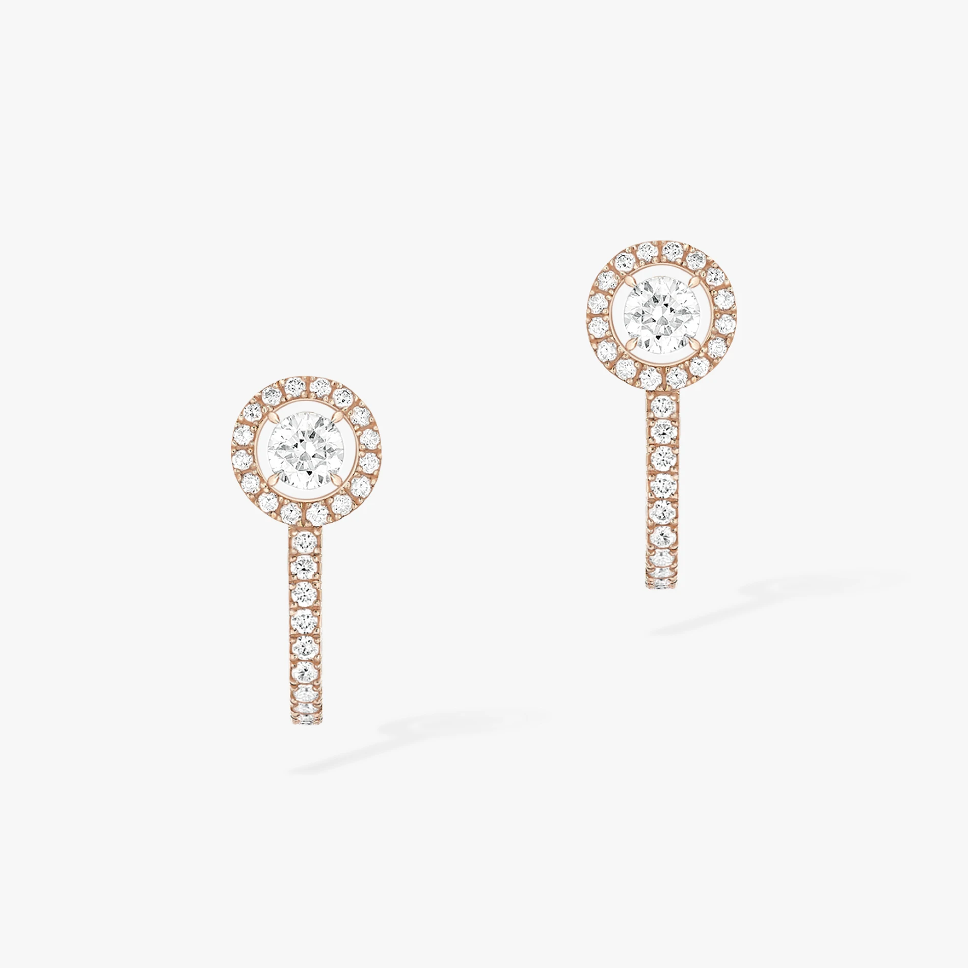 High grade pure silver s925 Messik elegant JOY HOOP EARRINGS ROUND DIAMONDS series diamond fashionable women's earrings