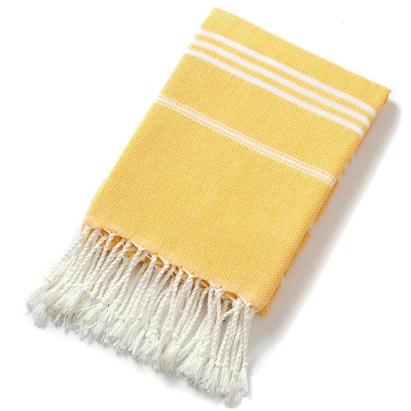 Fringe Polyester Cotton 21 Thread Striped Türkiye Beach Towel Absorbent Quick Drying Bath Towel Soft And Comfortable Suitable