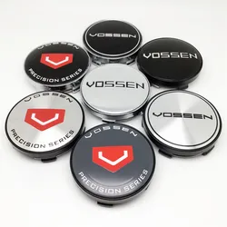 4pcs 60mm VOSSEN Precision  Wheel Center Cap Hubs Car Styling Rims Cover Alloy Black Chrome Emblem Badge Car Styling Accessories