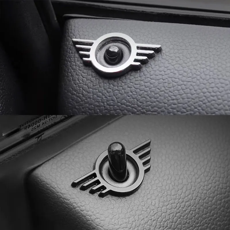 Delicate Door Pin Lock Wing Emblem Metal Sticker For Mini Cooper JCW F55 F54 F56 F57 R50 R53 R56 R58 R57 Car Decor Accessories