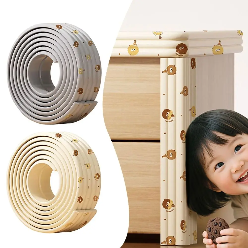 شريط حماية للحواف المكتبية المتين بطول 2 متر، واقي زوايا الحائط الناعم الكرتوني، مصد إسفنجي سميك ذاتي اللصق للسلامة #2