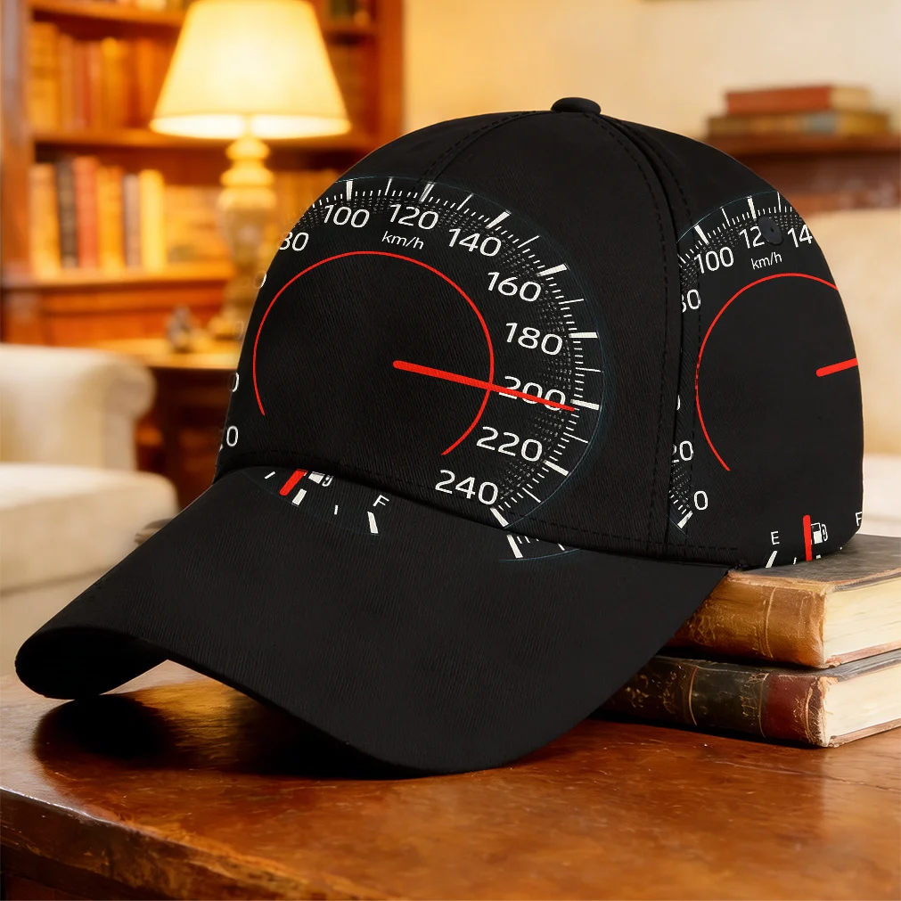 Speedometer Needle Print Pattern Baseball Cap Birthday Gift Breathable Curved Brim Cap Urban Cap Skateboarding Versatile