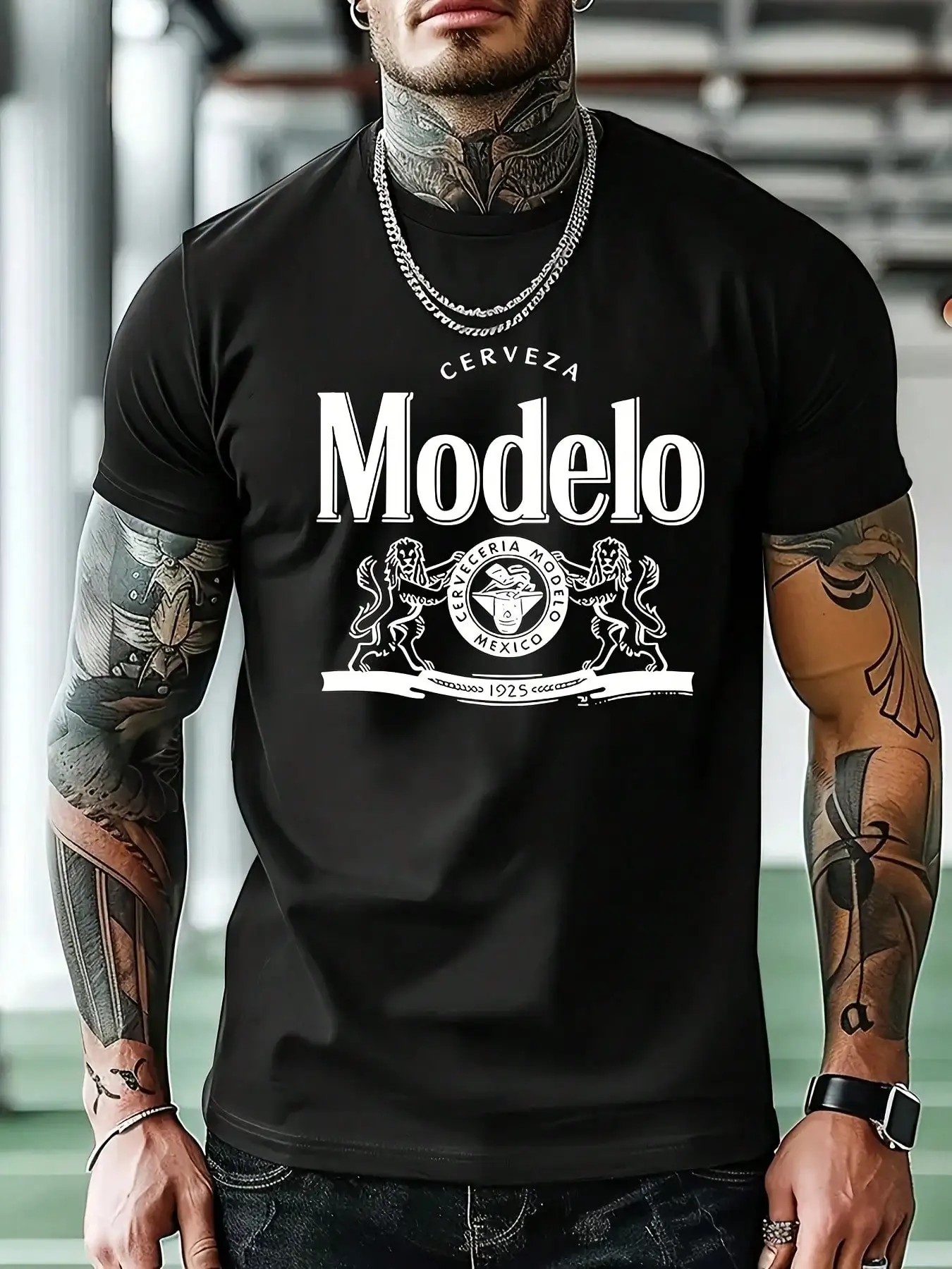 

Men's Vintage-Style Graphic Tee - Crew Neck, Short Sleeve, Cotton, Casual Summer Wear