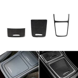 Car Carbon Fiber Center Control Panel Cigarette Lighter / Storage Box Cover For Mercedes Benz A GLA CLA Class W176 X156 C117