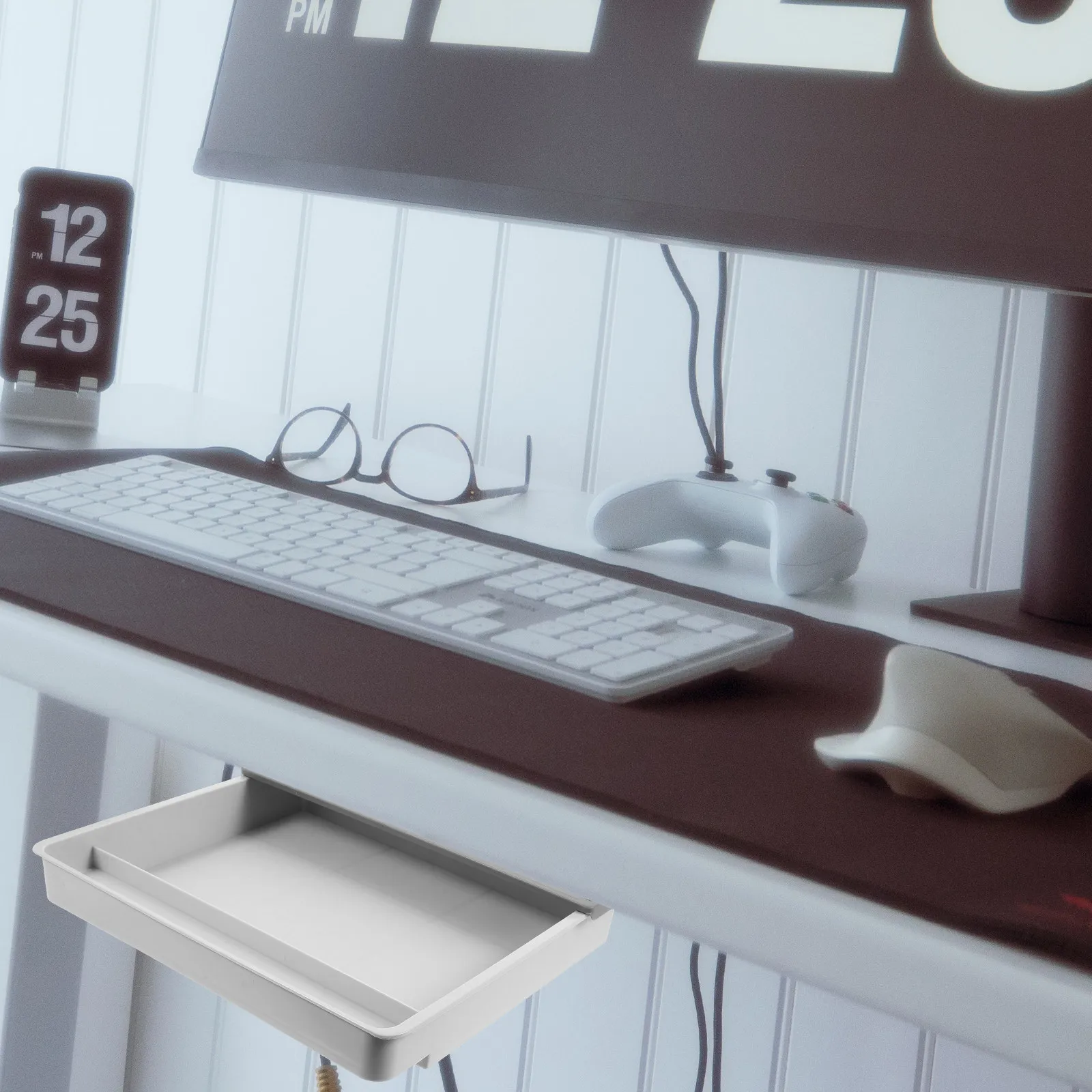 

1Pcs Drawer Type Storage Box Hidden Under Table Organizer for Desk Pencil Pen Stationery Jewelry Makeup Combs Home Office