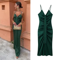 Vestido largo elegante degradado para mujer, vestido sin mangas con escote en V profundo a la moda, vestidos elegantes ajustados con forro para fiesta para mujer