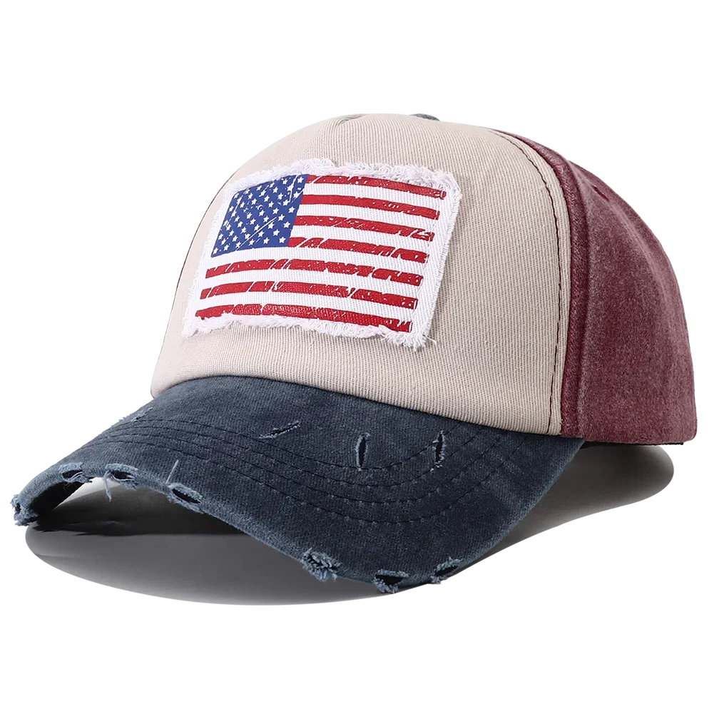 2024 New Designer USA Flag Embroidered Baseball Cap Bone Masculino Vintage 5 Panel Snapback Hats for Women Men Casquette Homme