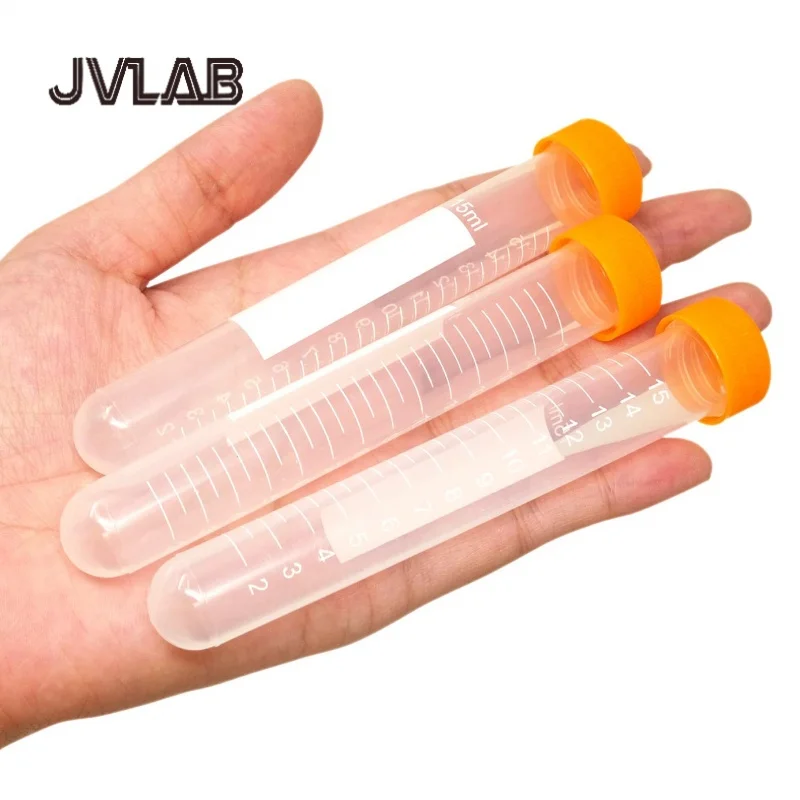 

Scientific Conical Centrifuge Tubes 15ml 10PCS Plastic Test Tube With Screw Caps 15ML Test Tubes With Lids Orange