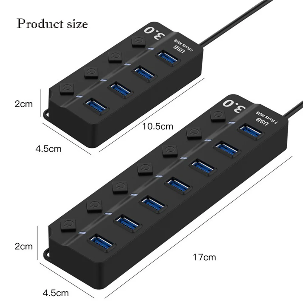 7-IN-1 USB 3.0 5Gbps High Speed USB Docking Station Extender USB HUB Splitter with Switch Control For Laptop Macbook pro