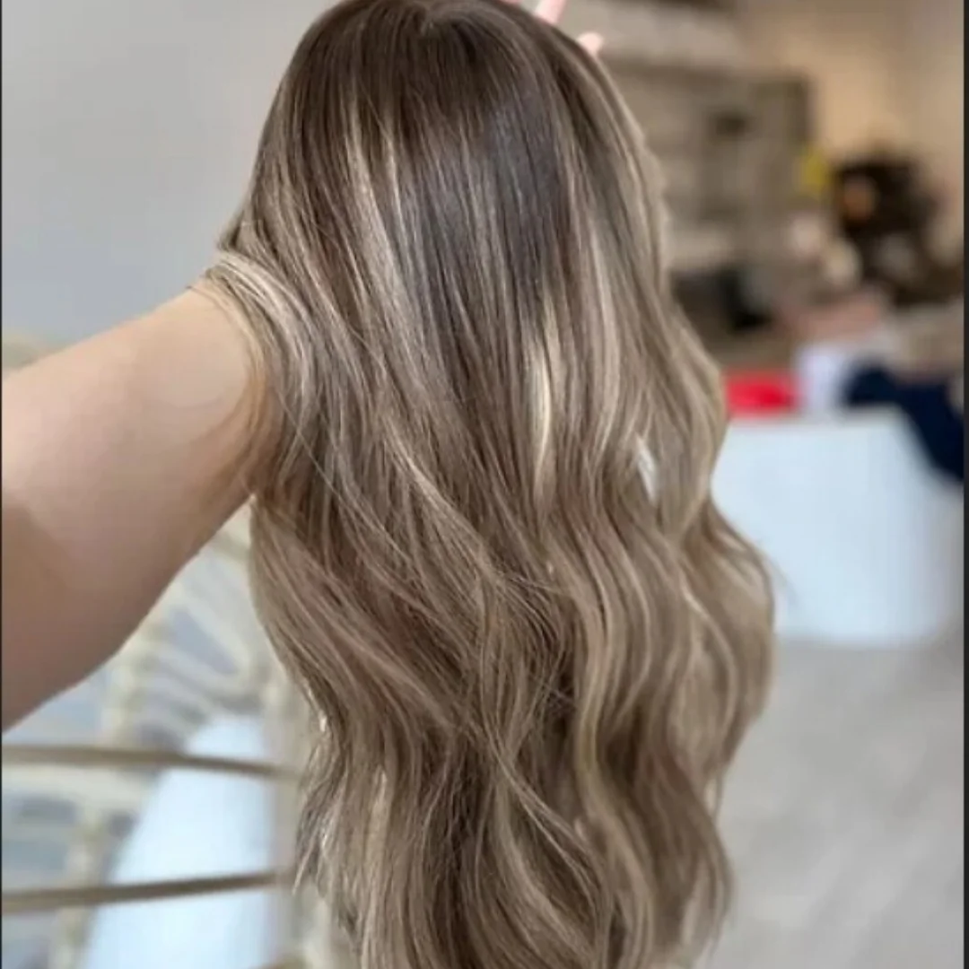 

Модные высококачественные объемные волнистые синтетические кружевные верхние парики, женские карамельно-коричневые парики с темными корнями, термостойкое волокно