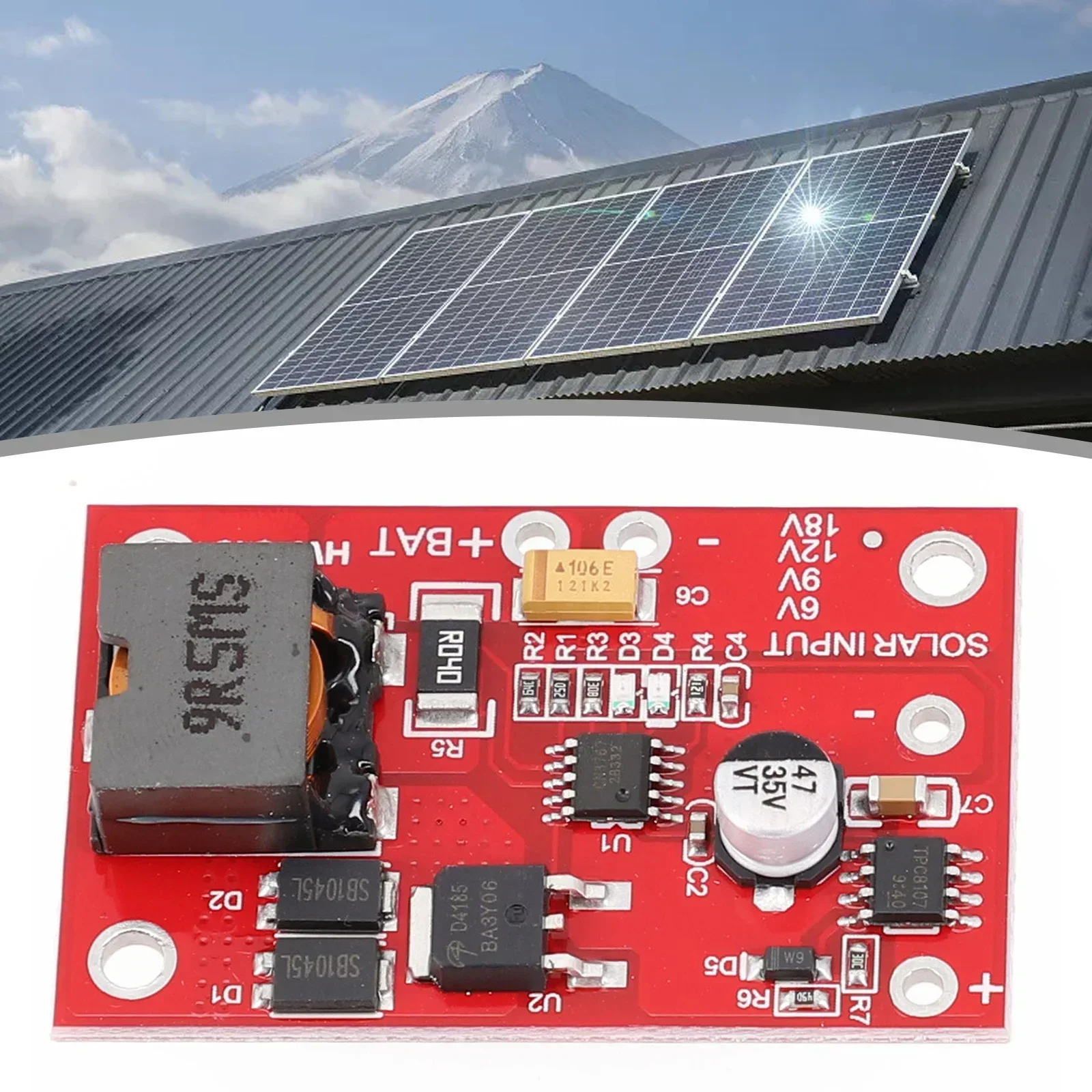 MPPT Solar Panel Controller Charging Module For 12V  Acid Battery Charger 3A  Battery End Overvoltage Protection For Solar Panel