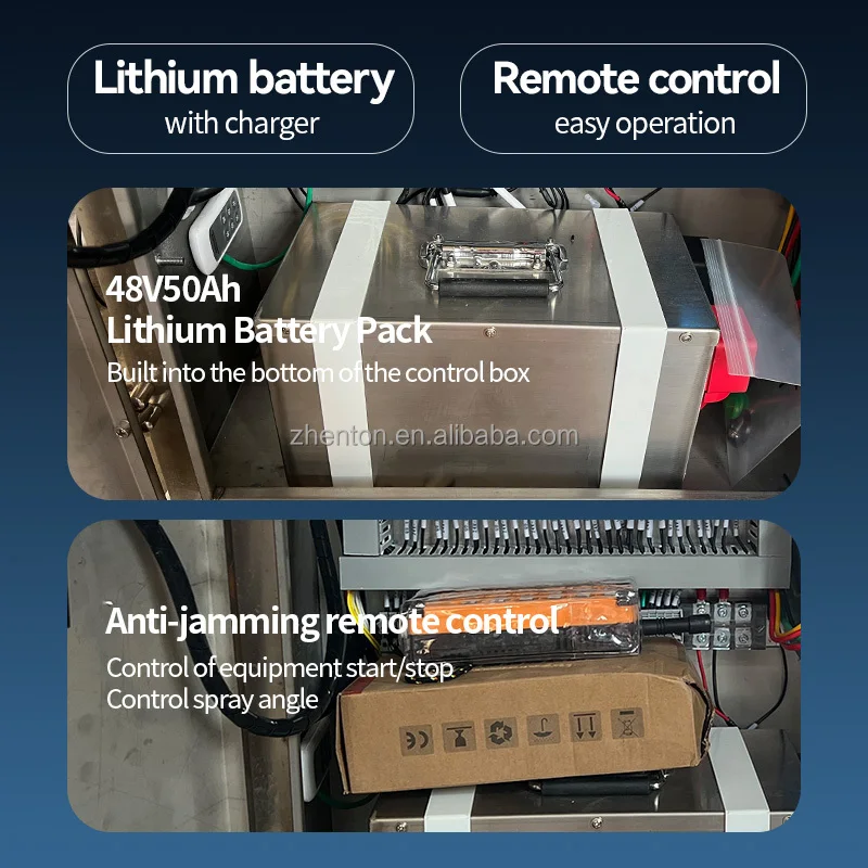 التحكم في رذاذ المبيدات باستخدام قاذف طويل المدى مدفع الضباب التلقائي حلقة رذاذ مزدوجة الطبقة لجهاز التحكم عن بعد بحجم الضباب الأكبر